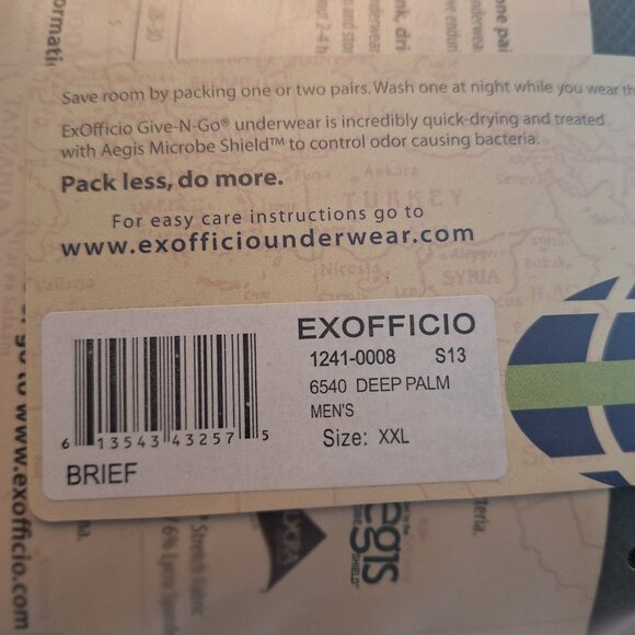 EXOFFICIO Men’s Give-N-Go Color Deep Palm Briefs Underwear Size XXL- NEW - Picture 7 of 8